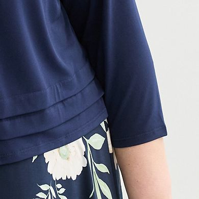 Plus Size Sandra Darren 2-Piece Jacket & Scoopneck Dress Set