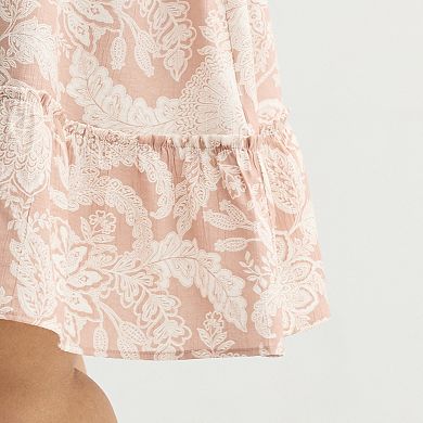 Plus Size Sandra Darren Puff Sleeve Mini Shirtdress