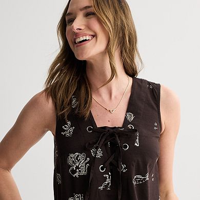Women's Sonoma Goods For Life® Lace Up Shift Dress
