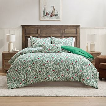 Hallmark Green Branches Holiday Comforter Set