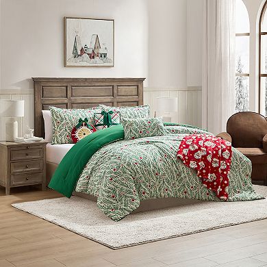 Hallmark Green Branches Holiday Comforter Set