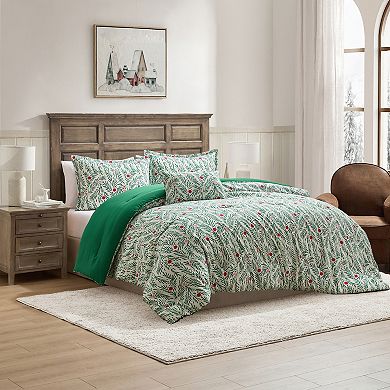 Hallmark Green Branches Holiday Comforter Set