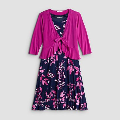 Petite Sandra Darren 2-Piece Jacket & Floral Dress Set