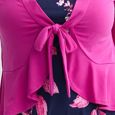 Petite Sandra Darren 2-Piece Jacket & Floral Dress Set