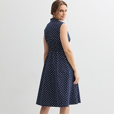 Petite Sandra Darren Sleeveless Zipper Midi Dress