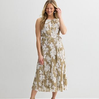 Petite Sandra Darren Sleeveless Pleated Midi Dress