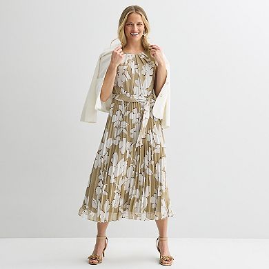 Petite Sandra Darren Sleeveless Pleated Midi Dress