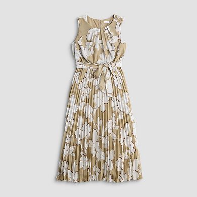 Petite Sandra Darren Sleeveless Pleated Midi Dress