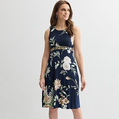 Petite Sandra Darren 2-Piece 3/4 Sleeves Jacket & Floral Dress Set