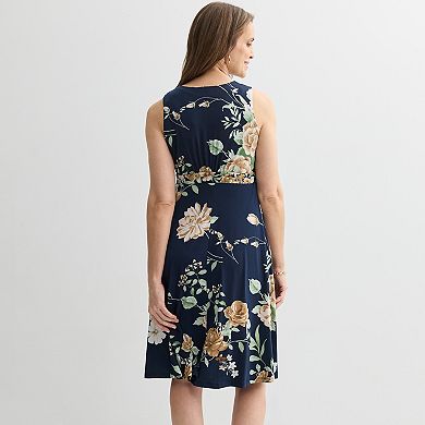 Petite Sandra Darren 2-Piece 3/4 Sleeves Jacket & Floral Dress Set