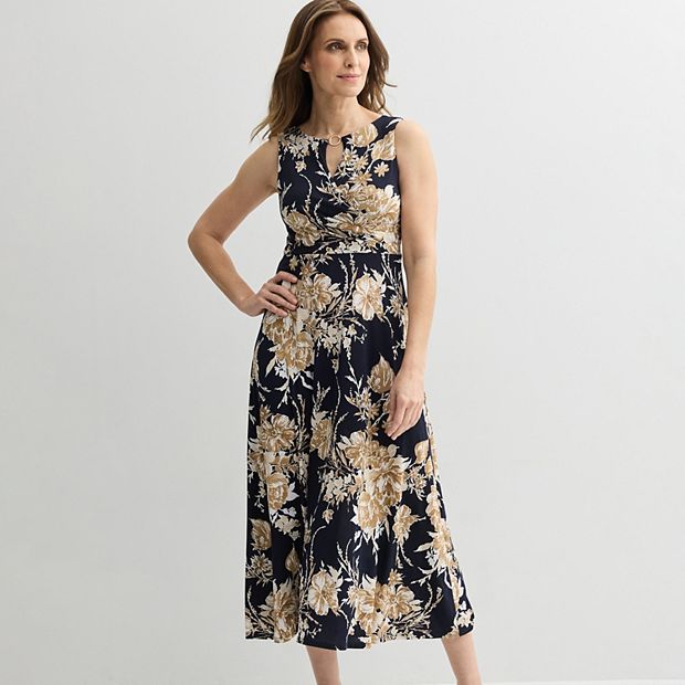 full skirt maxi dress Nude Sleeveless Mock Neck Dress with a Pleated Maxi Skirt XS-S / 2-4 / Nude