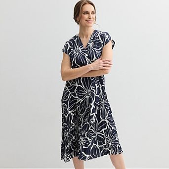 Petite Sandra Darren Surplice Pleated Midi Dress