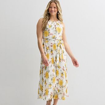 Petite Sandra Darren Sleeveless Pleated Maxi Dress