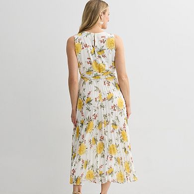 Petite Sandra Darren Sleeveless Pleated Maxi Dress