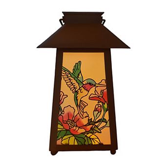 Studio 66 Hummingbird Floral Solar-Powered Lantern Outdoor Decor