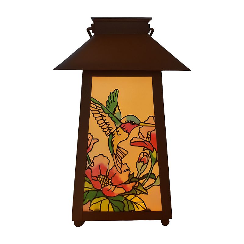 工芸品 horatan Studio 66 Hummingbird Floral Solar-Powered Lantern Outdoor Decor