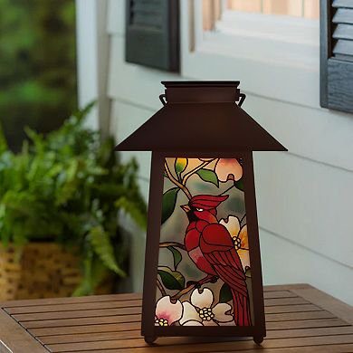 Studio 66 Red Cardinal Battery-Powered Lantern Outdoor Decor