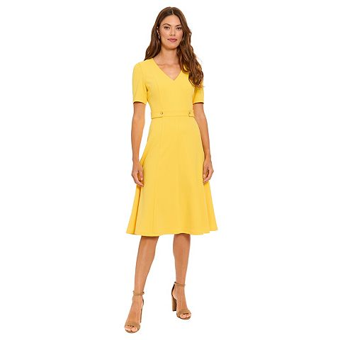 Женские платья London Women's London Times V-Neck Side Tab Midi Dress