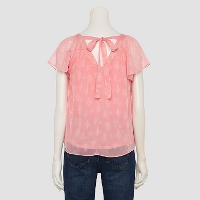 Women's LC Lauren Conrad V-Neck Top with Self Tie Back