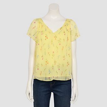 Women's LC Lauren Conrad V-Neck Top with Self Tie Back