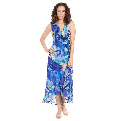 Женские платья London Petite London Times V-line Ruffle Floral Wrap Dress
