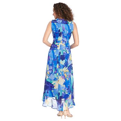 Petite London Times V-line Ruffle Floral Wrap Dress