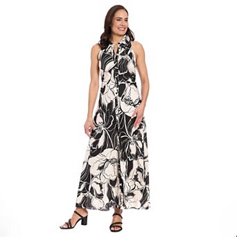 Women's London Times Cut-In Sleeve Floral Length dress