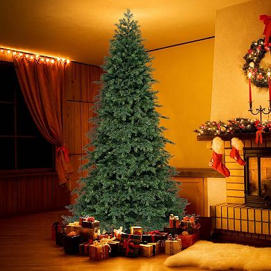 Costway 6/7.5 FT Artificial Xmas Tree with 721/1019 PE PVC Branch Tips & Folding Metal Stand