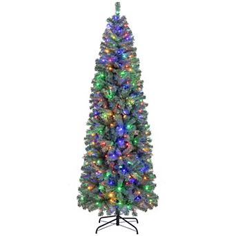 Costway 4.5/6.5/7.5/9 FT Artificial Xmas Tree with 256/556/724/1168 Branch Tips 9 Lighting Modes