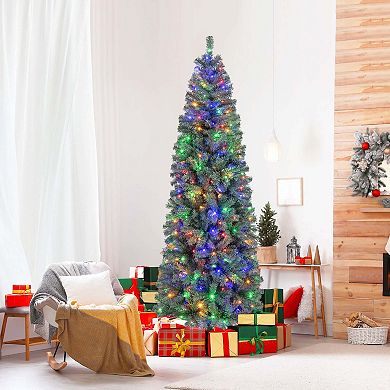 Costway 4.5/6.5/7.5/9 FT Artificial Xmas Tree with 256/556/724/1168 Branch Tips 9 Lighting Modes