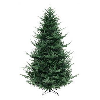 Costway 6/7/8 FT Artificial Xmas Tree with 778 PVC PE Branch Tips 240 Warm White LED Lights