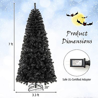 Costway 6/7 FT Artificial Halloween Christmas Tree with Bendable Top Section 726/1050 Branch Tips