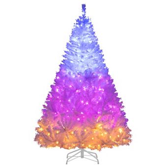 Costway 6/7.5 FT Artificial Christmas Tree w/1000/1346 Branch Tips 280/400 Lights 11 Lighting Modes