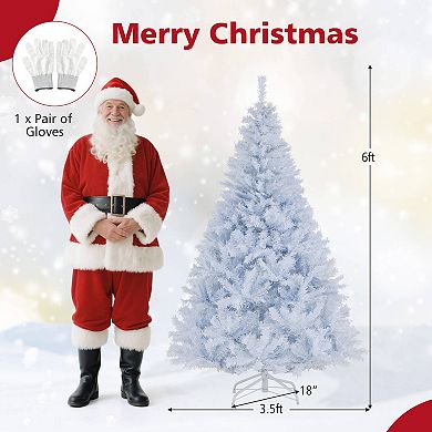 Costway 6/7.5 FT Artificial Christmas Tree w/1000/1346 Branch Tips 280/400 Lights 11 Lighting Modes