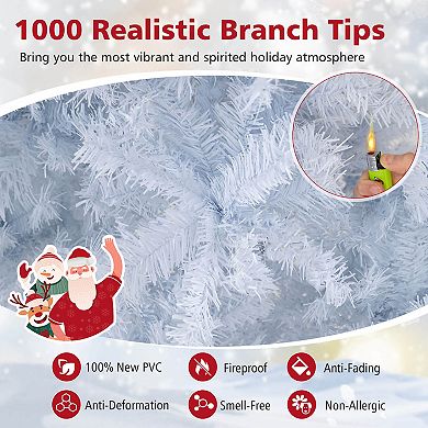 Costway 6/7.5 FT Artificial Christmas Tree w/1000/1346 Branch Tips 280/400 Lights 11 Lighting Modes