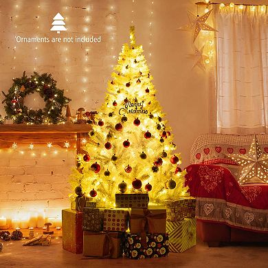 Costway 6/7.5 FT Artificial Christmas Tree w/1000/1346 Branch Tips 280/400 Lights 11 Lighting Modes