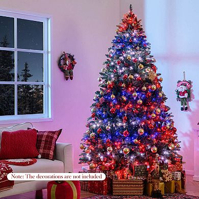 Costway 5/6/7/8 FT Artificial Christmas Tree with 250/370/500/650 RGB LED Lights