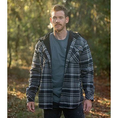 Men's Legendary Whitetails Camp Night Berber Lined Hooded Flannel Shirt Jacket