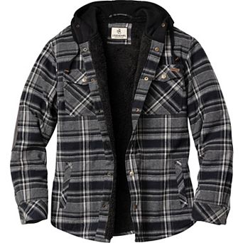 Men's Legendary Whitetails Camp Night Berber Lined Hooded Flannel Shirt Jacket