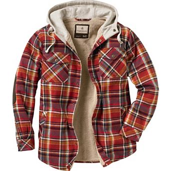 Men's Legendary Whitetails Camp Night Berber Lined Hooded Flannel Shirt Jacket