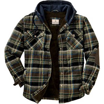 Men's Legendary Whitetails Camp Night Berber Lined Hooded Flannel Shirt Jacket