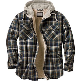 Men's Legendary Whitetails Camp Night Berber Lined Hooded Flannel Shirt Jacket