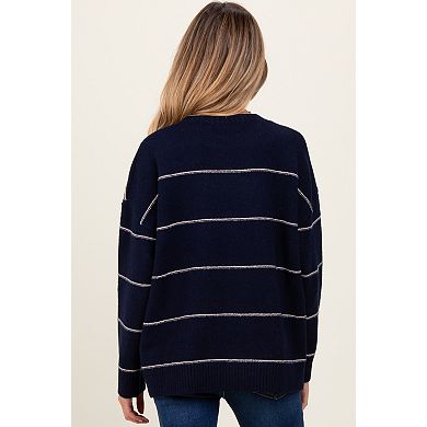 Maternity Striped Drop Shoulder Sweater