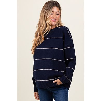 Maternity Striped Drop Shoulder Sweater