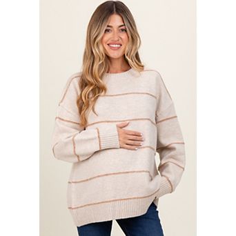 Maternity Striped Drop Shoulder Sweater