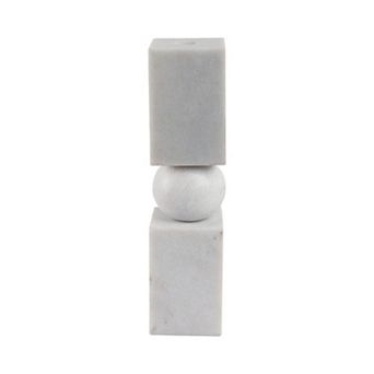 Marble Stone Taper Holder with Geometric Contemporary Design
