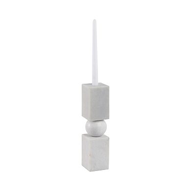 Marble Stone Taper Holder with Geometric Contemporary Design