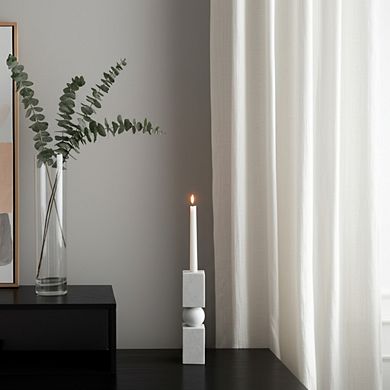 Marble Stone Taper Holder with Geometric Contemporary Design