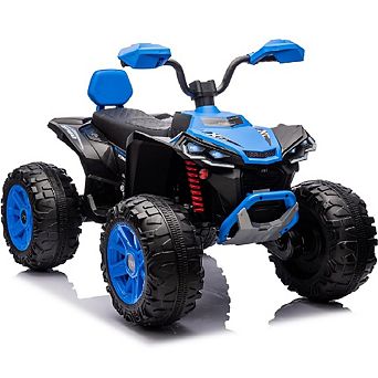 24V 2-Seater Kids Ride-On ATV, Electric Quad w/ Parental Remote Control, High/Low Speed&LED Lights