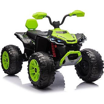 24V 2-Seater Kids Ride-On ATV, Electric Quad w/ Parental Remote Control, High/Low Speed&LED Lights